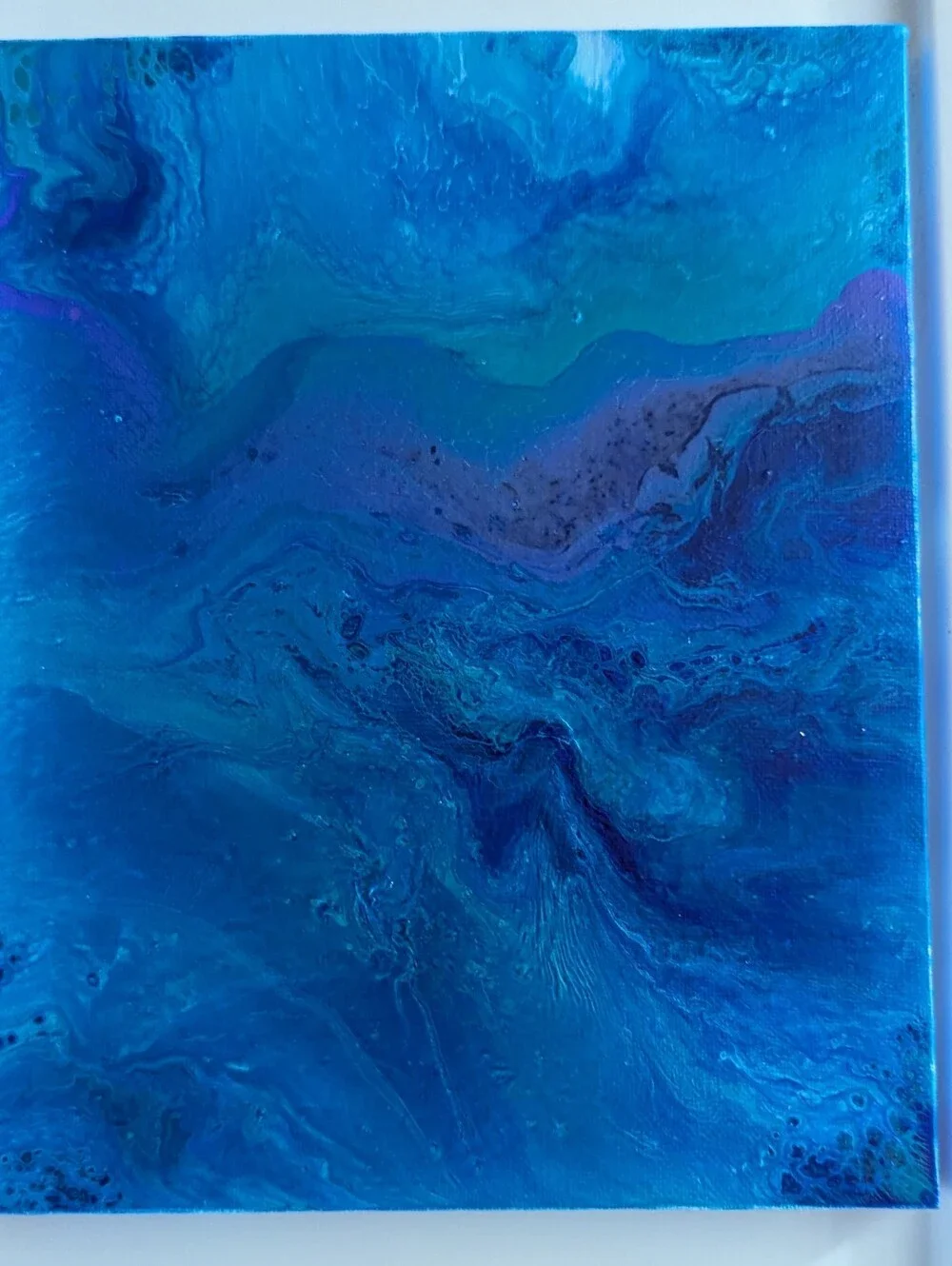 Abstract Fluid Pour Painting Blue Acrylic 8